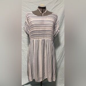 ANDREE BY UNIT Blue and White Striped Midi Dress